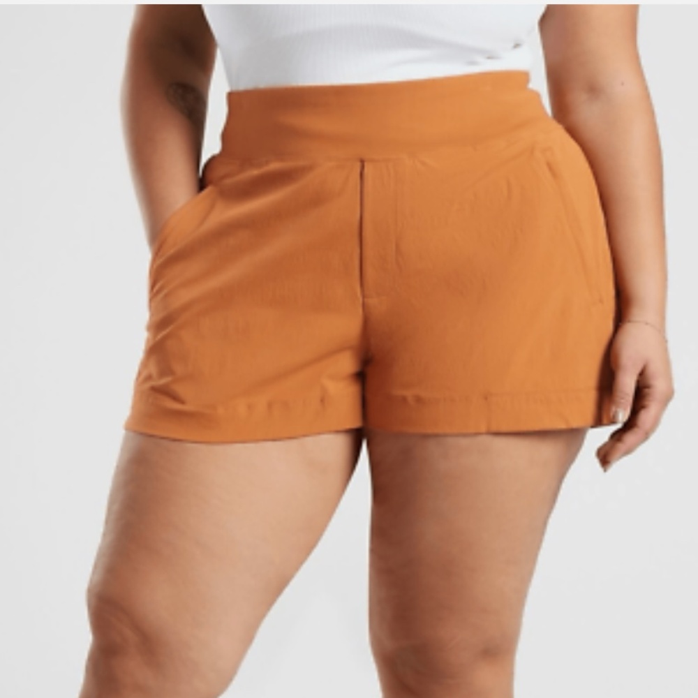Athleta - Trekkie North Adjustable Drawstring Quick Dry Orange Shorts - 26 / 4X
